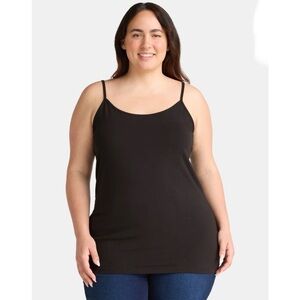 Terra & Sky Plus Size 5X 32W-34W Black Camisole Top